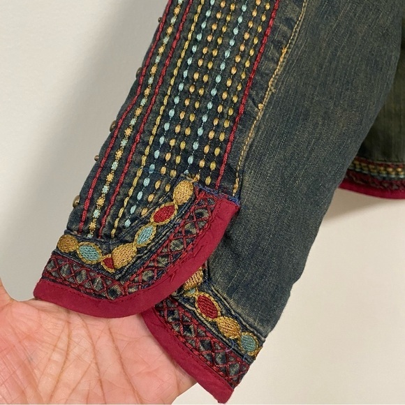 Chico’s Blazer women’s size Medium Embroidered studded Blazer Jacket - Picture 10 of 14